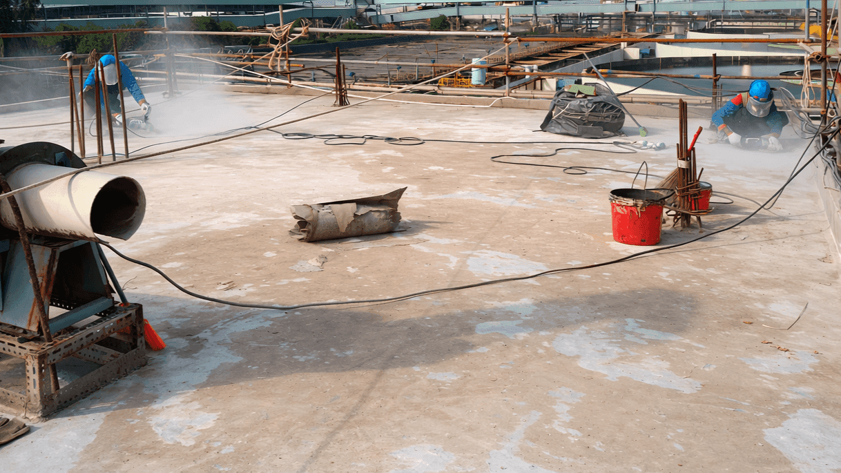 Repair Concrete Dak & Waterproofing Membran at Water Lab